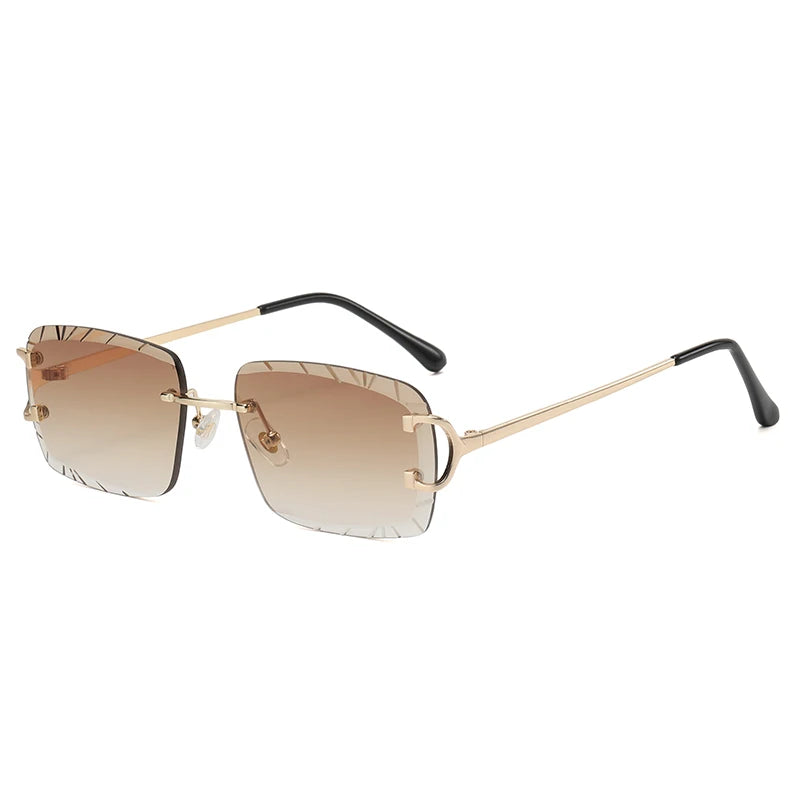 Lunettes de Soleil Carrées Sans Monture Métal — Samara