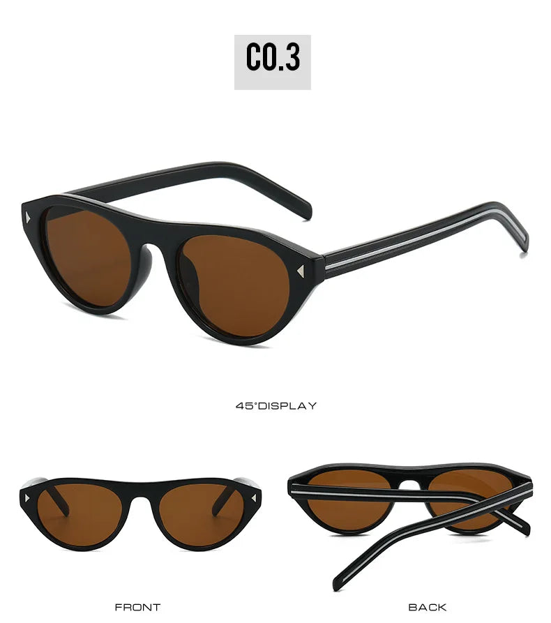 Lunettes de Soleil Œil-de-Chat Vintage à Rivets — Samara