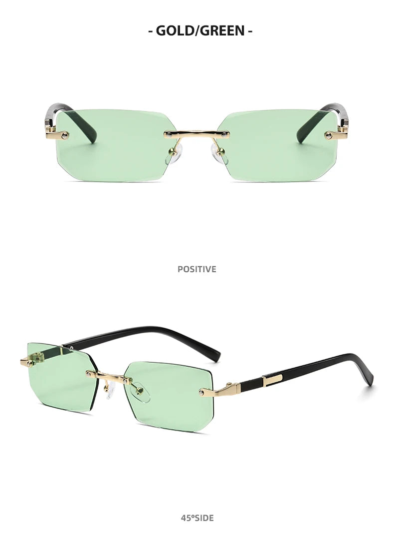 Lunettes de Soleil Sans Monture Rectangulaires — Samara