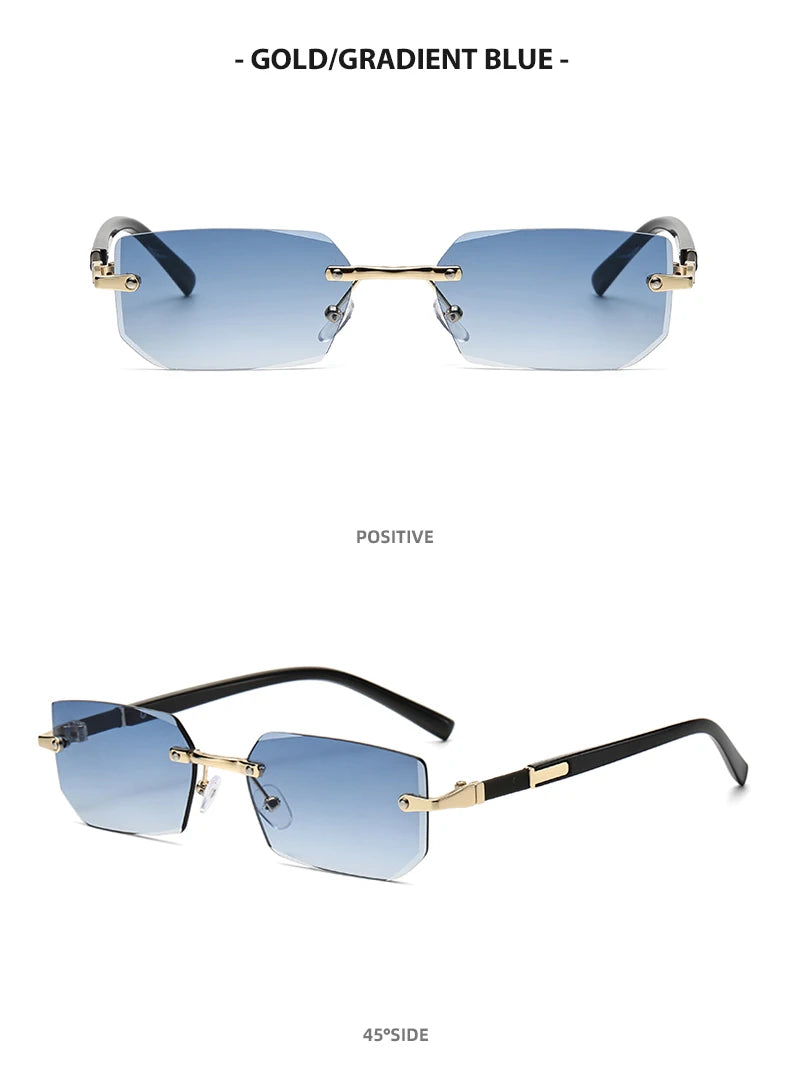 Lunettes de Soleil Sans Monture Rectangulaires — Samara