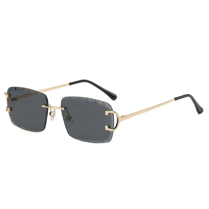 Lunettes de Soleil Carrées Sans Monture Métal — Samara
