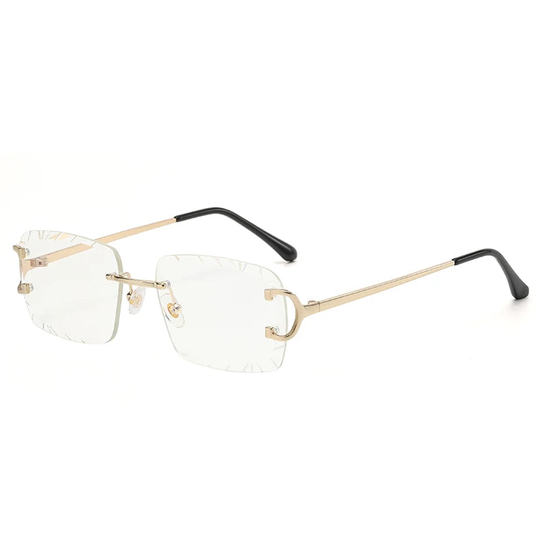 Lunettes de Soleil Carrées Sans Monture Métal — Samara
