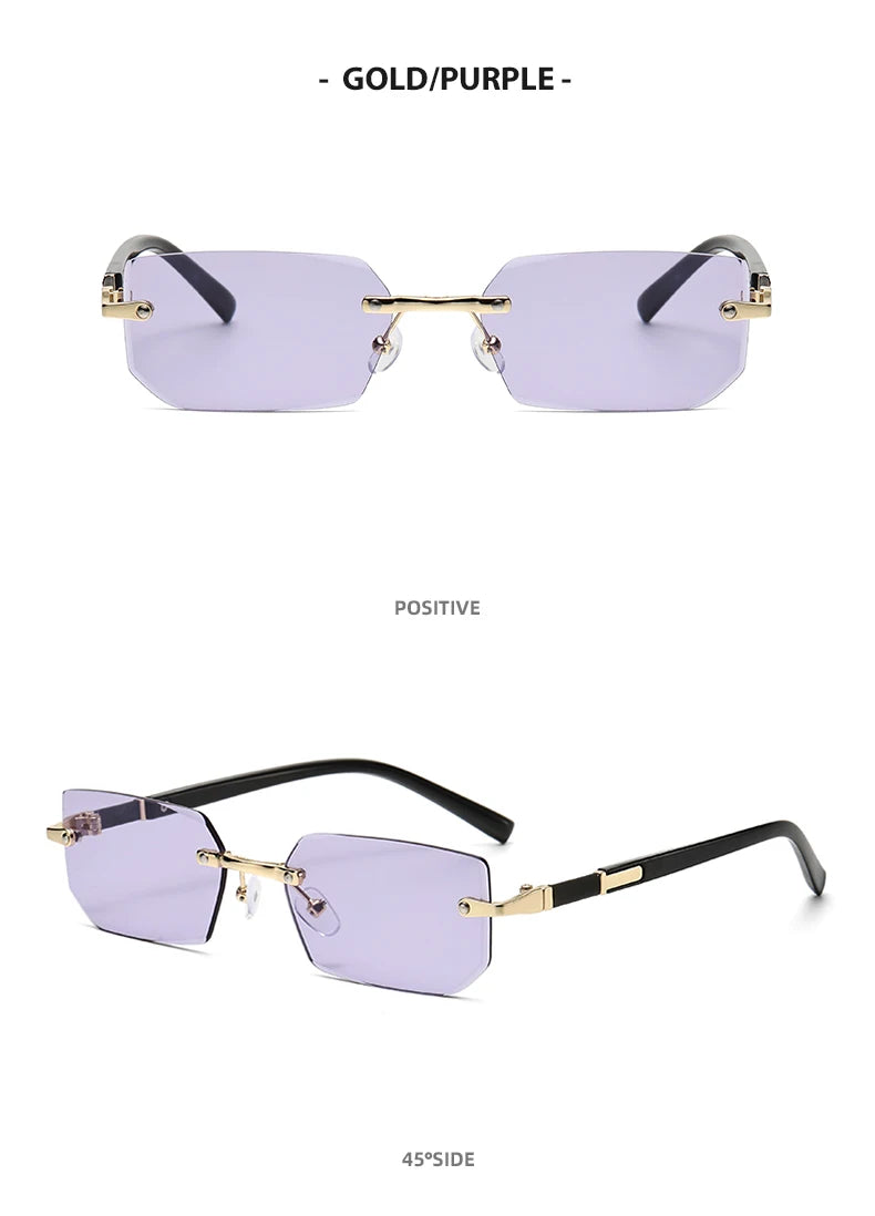 Lunettes de Soleil Sans Monture Rectangulaires — Samara