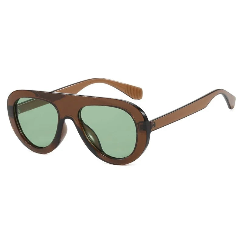 Lunettes de Soleil Rondes Y2K Imprimé Léopard — Samara
