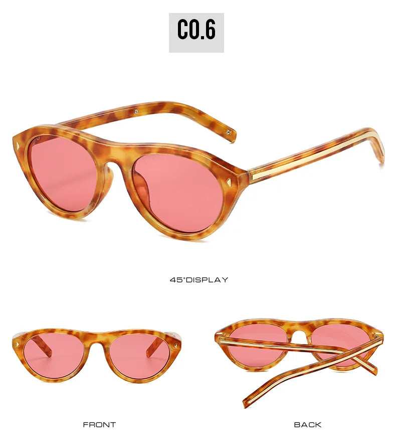 Lunettes de Soleil Œil-de-Chat Vintage à Rivets — Samara