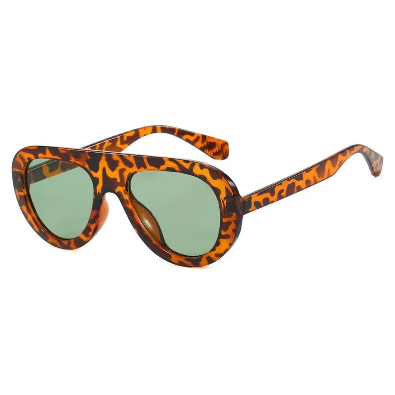 Lunettes de Soleil Rondes Y2K Imprimé Léopard — Samara
