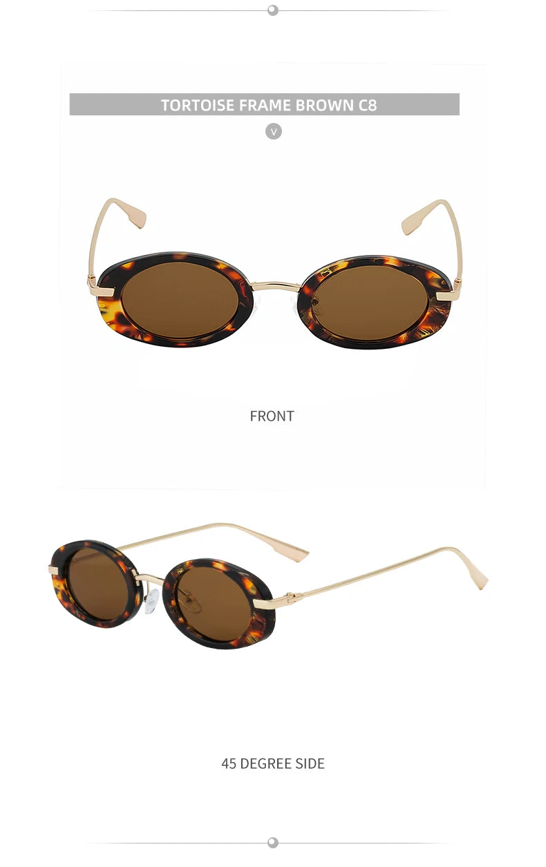 Lunettes de Soleil Ovales Punk Métal — Samara