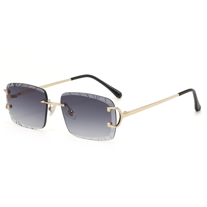 Lunettes de Soleil Carrées Sans Monture Métal — Samara
