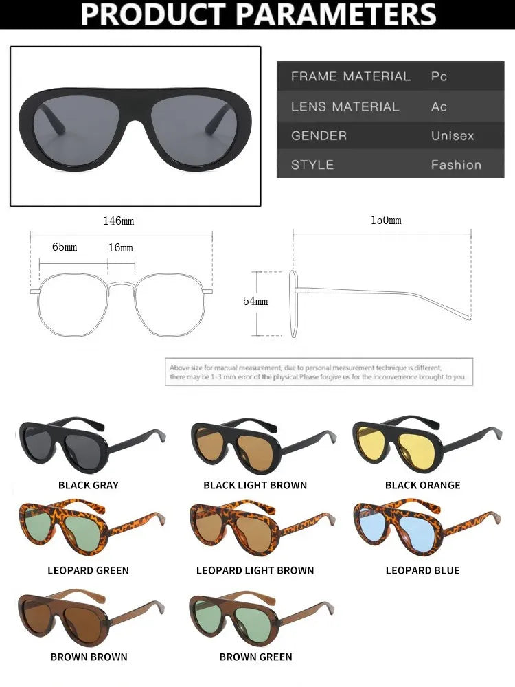 Lunettes de Soleil Rondes Y2K Imprimé Léopard — Samara