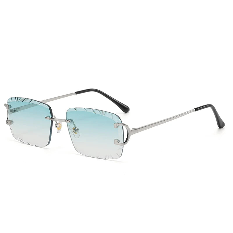 Lunettes de Soleil Carrées Sans Monture Métal — Samara