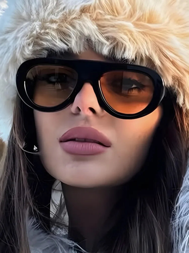 Lunettes de Soleil Rondes Y2K Imprimé Léopard — Samara