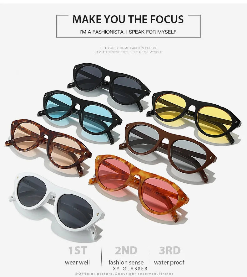 Lunettes de Soleil Œil-de-Chat Vintage à Rivets — Samara
