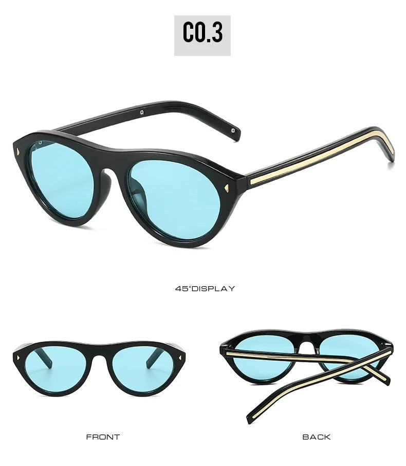 Lunettes de Soleil Œil-de-Chat Vintage à Rivets — Samara