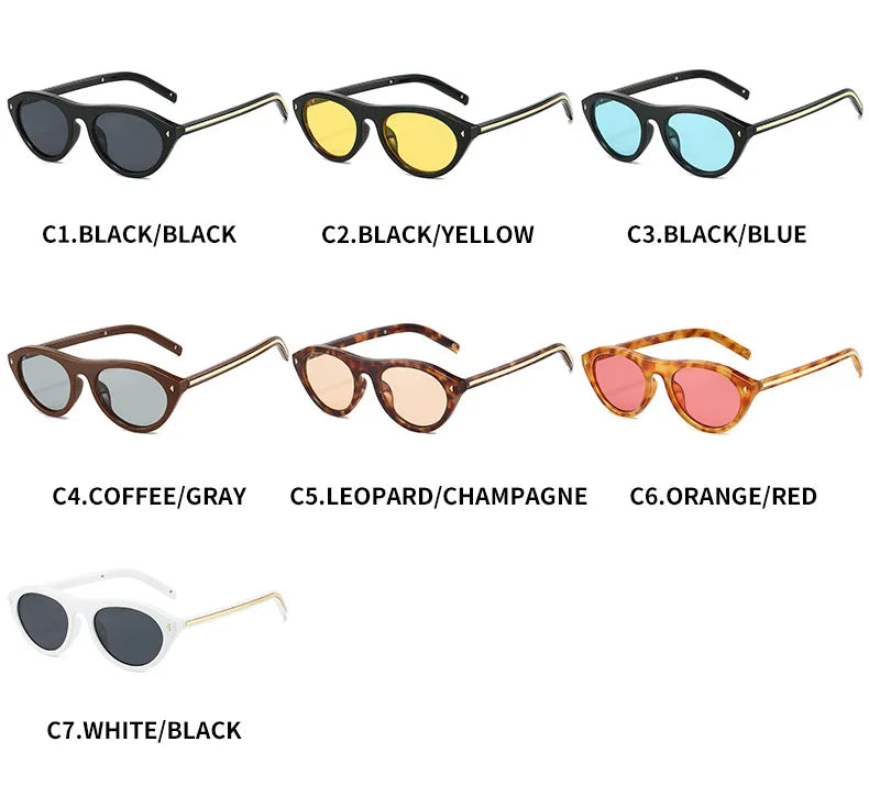Lunettes de Soleil Œil-de-Chat Vintage à Rivets — Samara