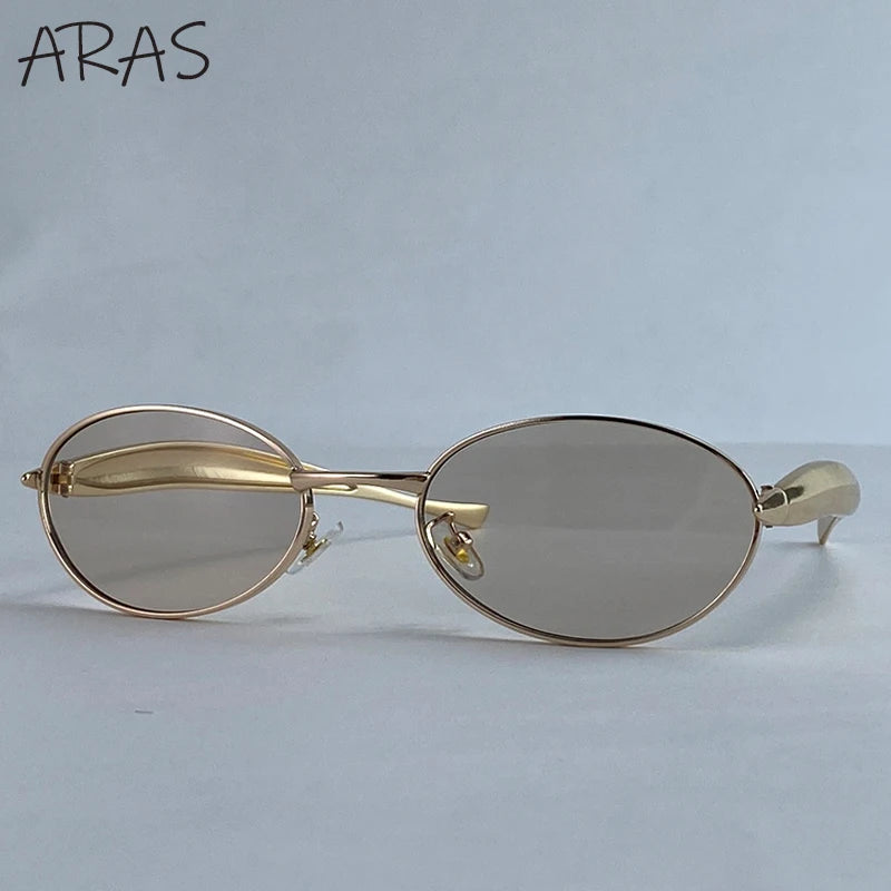 Lunettes de Soleil Ovales Punk Métal — Samara