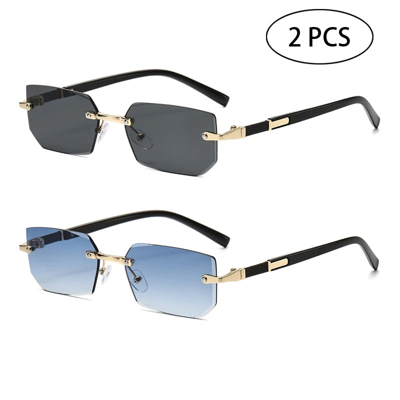 Lunettes de Soleil Sans Monture Rectangulaires — Samara