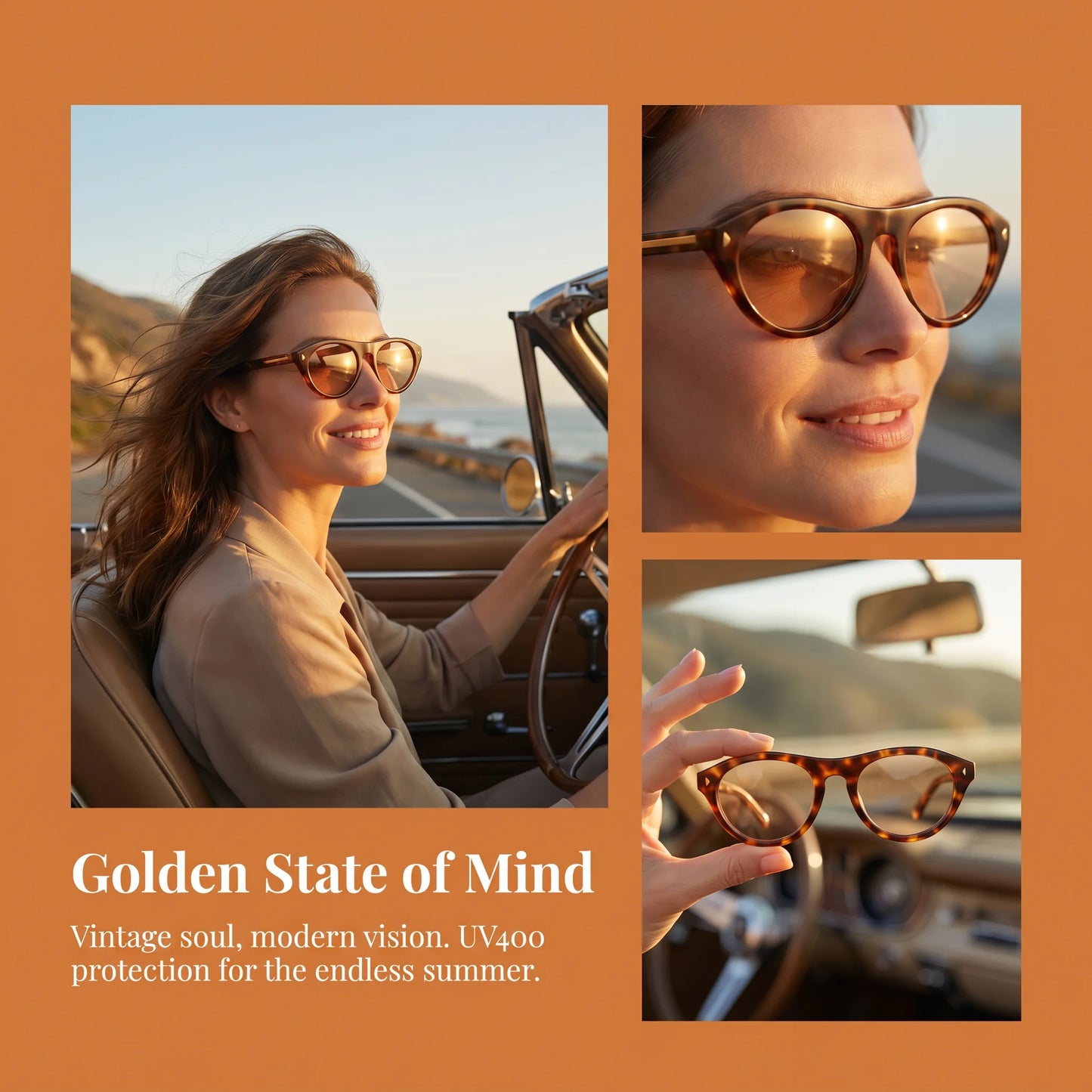 Lunettes de Soleil Œil-de-Chat Vintage à Rivets — Samara