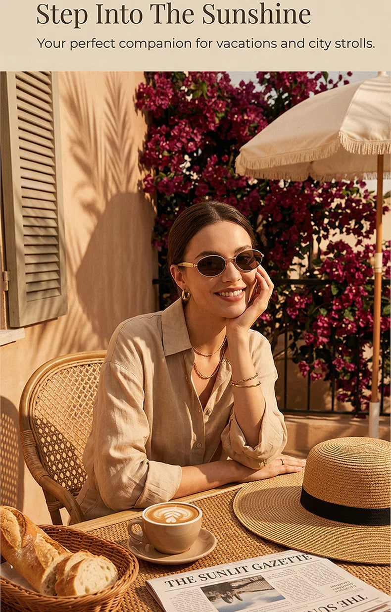 Lunettes de Soleil Ovales Punk Métal — Samara