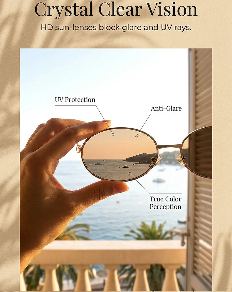 Lunettes de Soleil Ovales Punk Métal — Samara