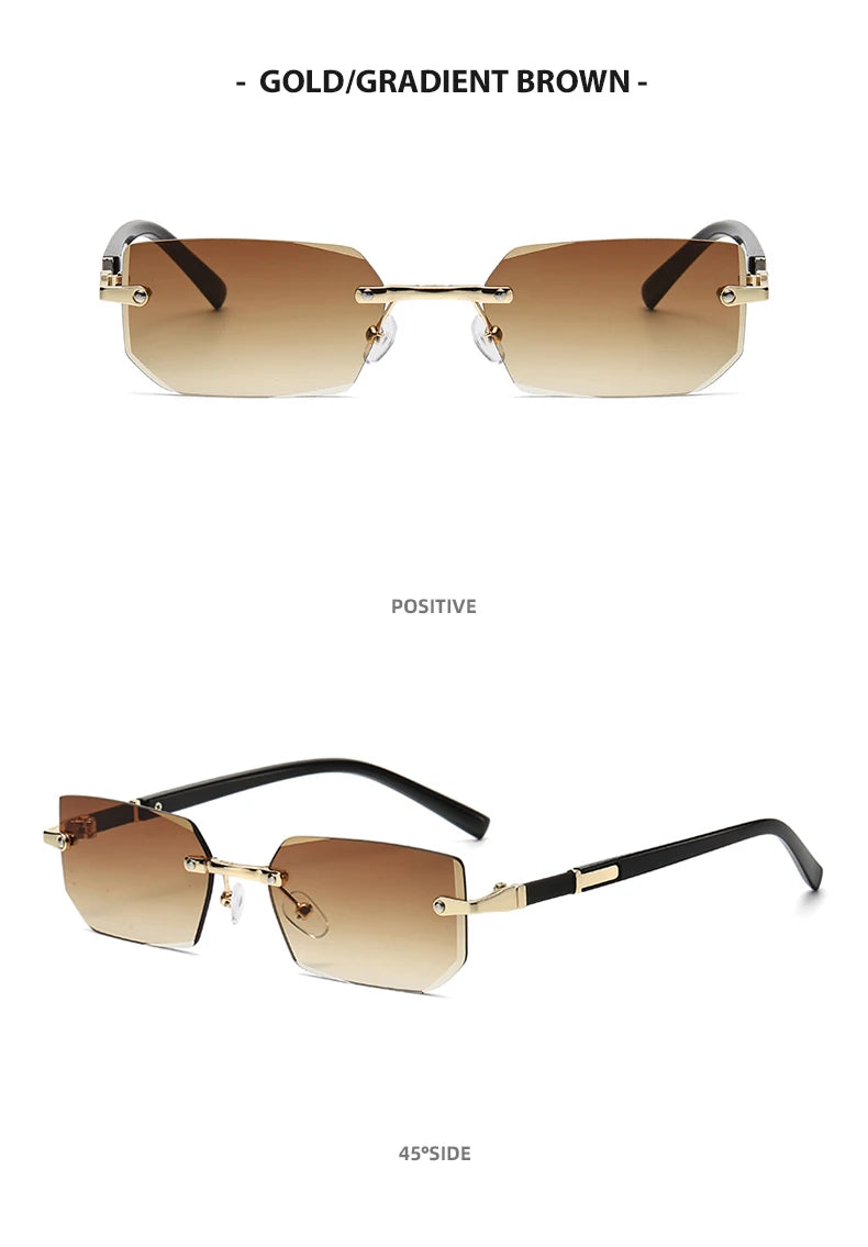 Lunettes de Soleil Sans Monture Rectangulaires — Samara