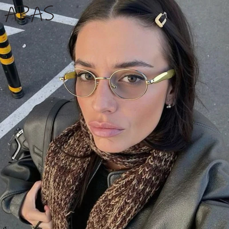 Lunettes de Soleil Ovales Punk Métal — Samara