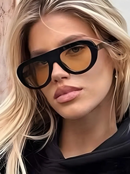 Lunettes de Soleil Rondes Y2K Imprimé Léopard — Samara