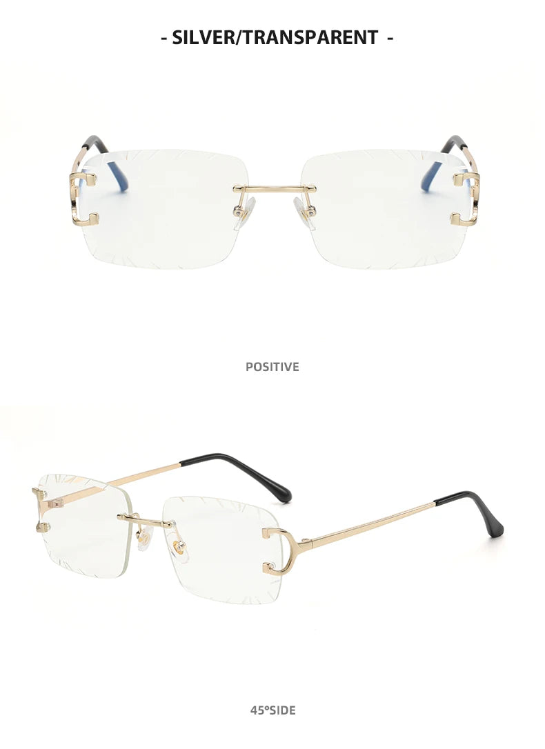 Lunettes de Soleil Carrées Sans Monture Métal — Samara