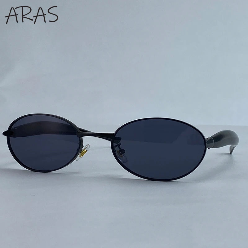 Lunettes de Soleil Ovales Punk Métal — Samara