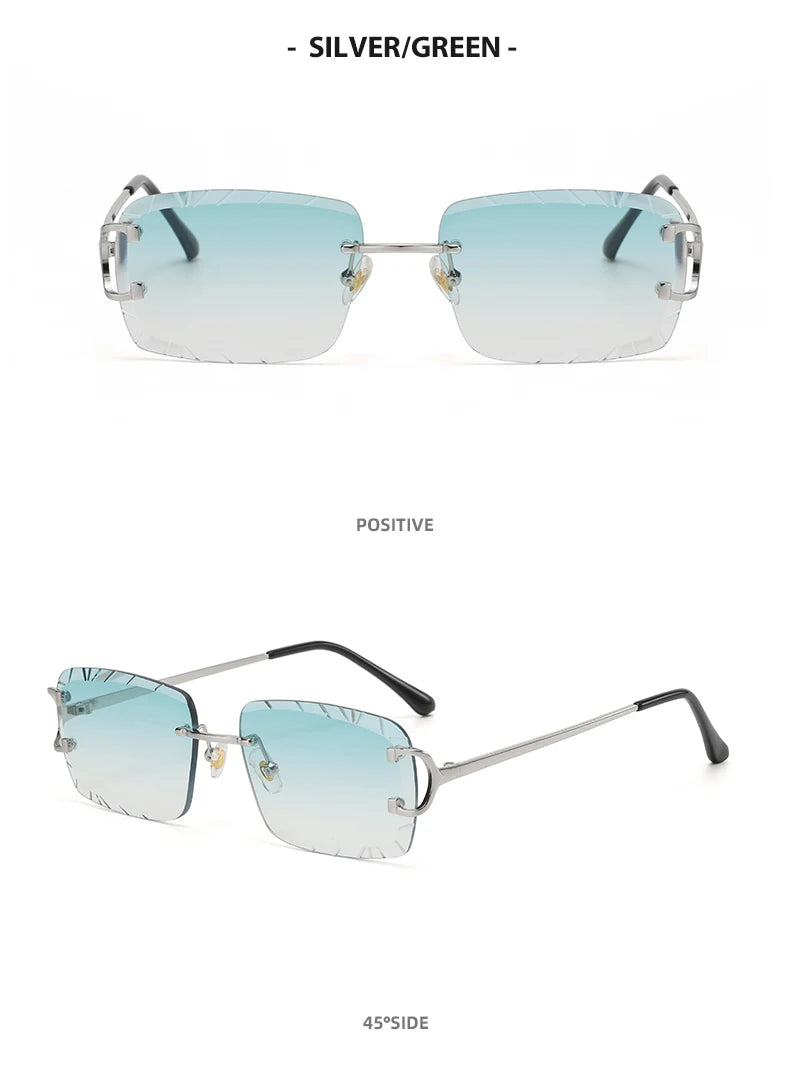 Lunettes de Soleil Carrées Sans Monture Métal — Samara