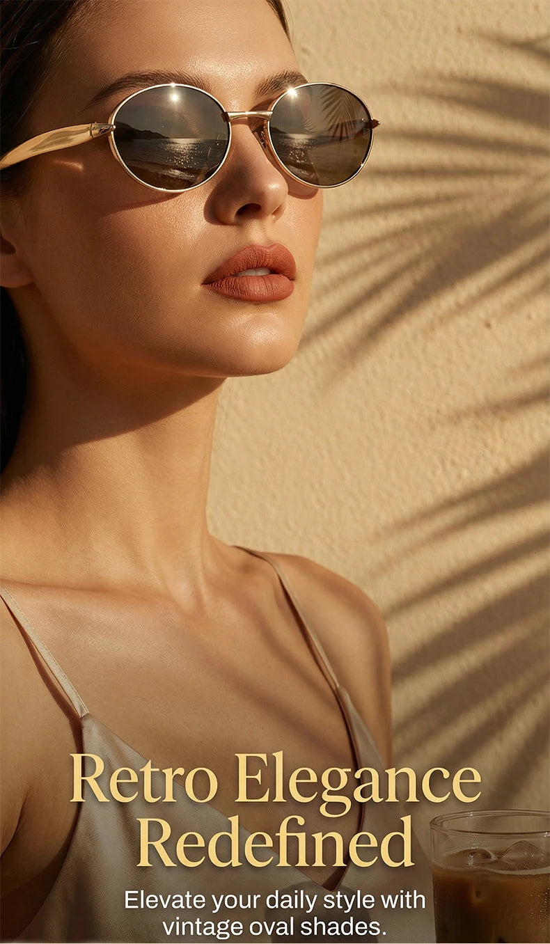 Lunettes de Soleil Ovales Punk Métal — Samara