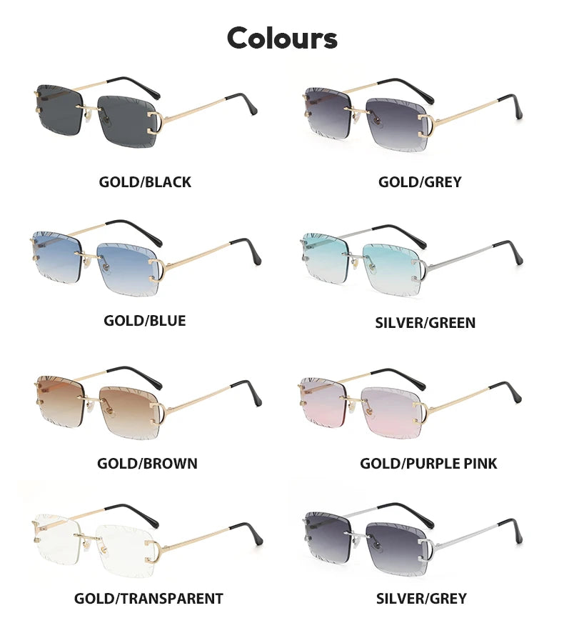 Lunettes de Soleil Carrées Sans Monture Métal — Samara