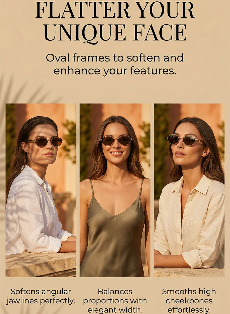 Lunettes de Soleil Ovales Punk Métal — Samara