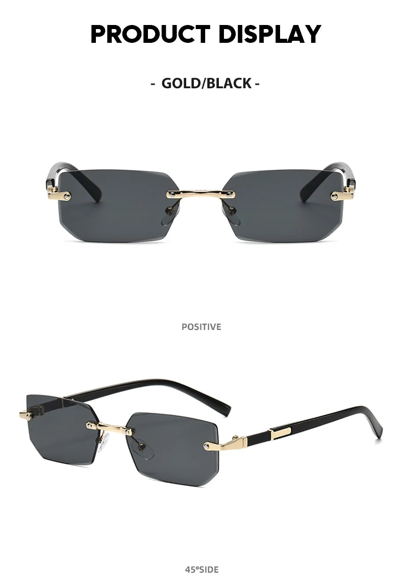 Lunettes de Soleil Sans Monture Rectangulaires — Samara