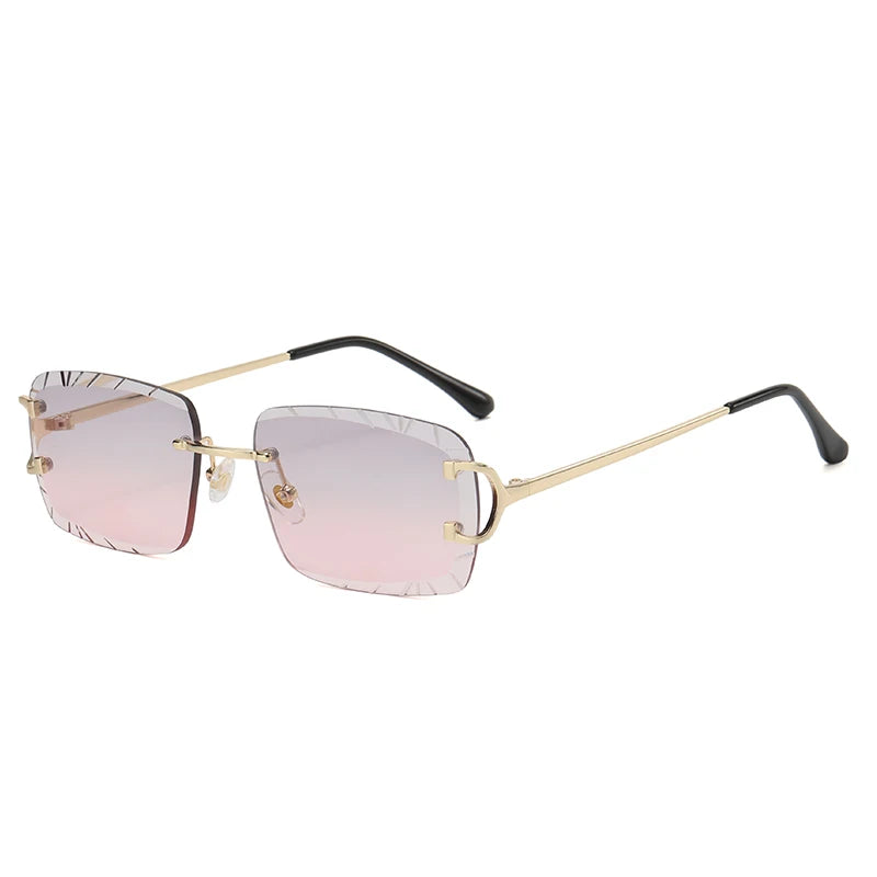Lunettes de Soleil Carrées Sans Monture Métal — Samara