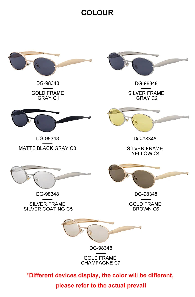 Lunettes de Soleil Ovales Punk Métal — Samara