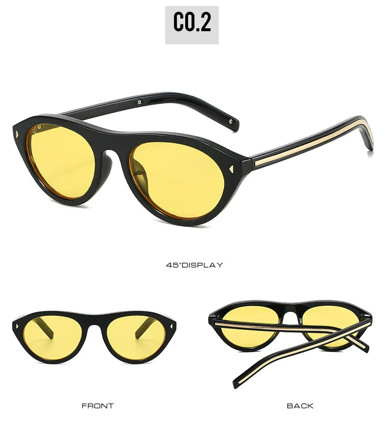 Lunettes de Soleil Œil-de-Chat Vintage à Rivets — Samara