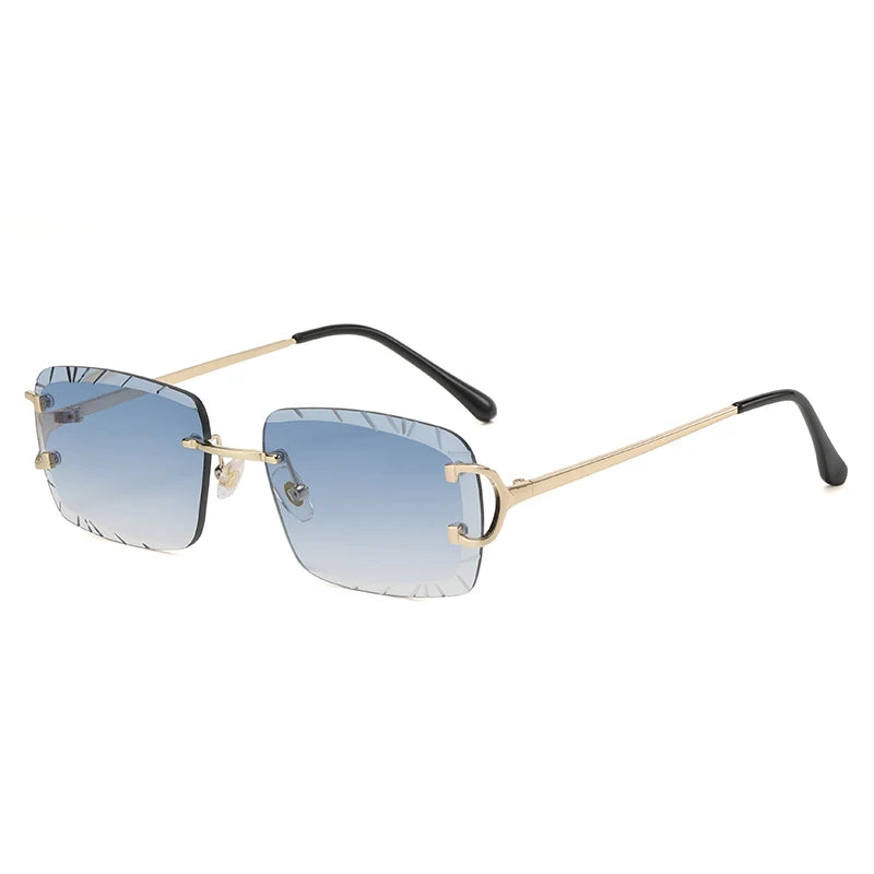 Lunettes de Soleil Carrées Sans Monture Métal — Samara