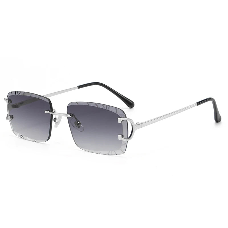 Lunettes de Soleil Carrées Sans Monture Métal — Samara