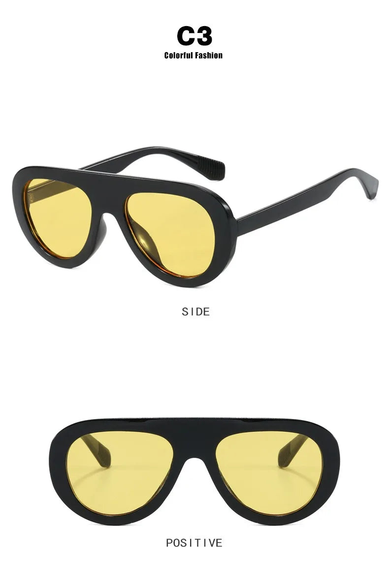 Lunettes de Soleil Rondes Y2K Imprimé Léopard — Samara