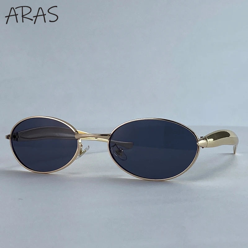 Lunettes de Soleil Ovales Punk Métal — Samara