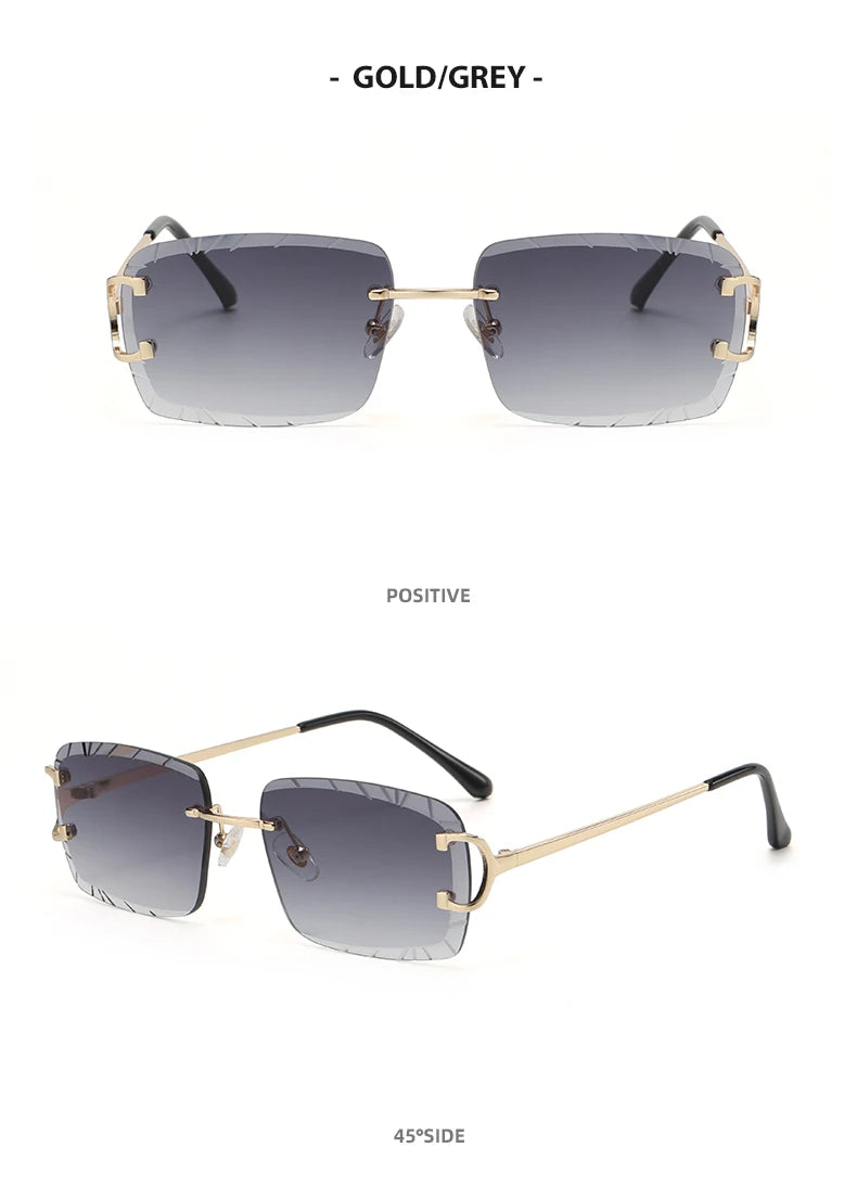 Lunettes de Soleil Carrées Sans Monture Métal — Samara