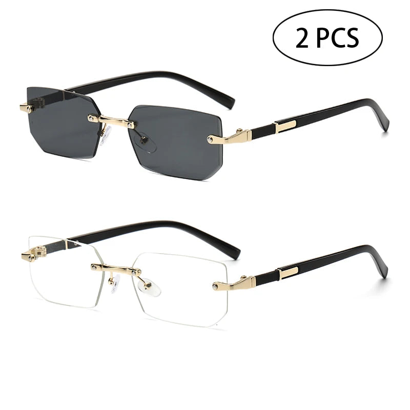 Lunettes de Soleil Sans Monture Rectangulaires — Samara