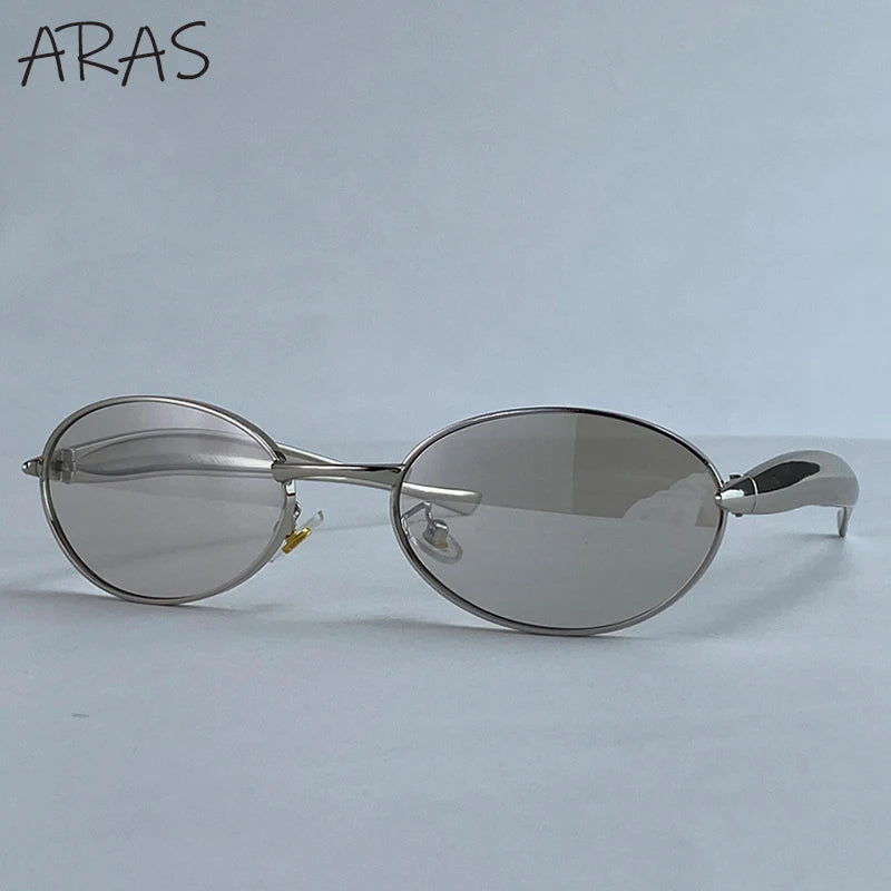 Lunettes de Soleil Ovales Punk Métal — Samara