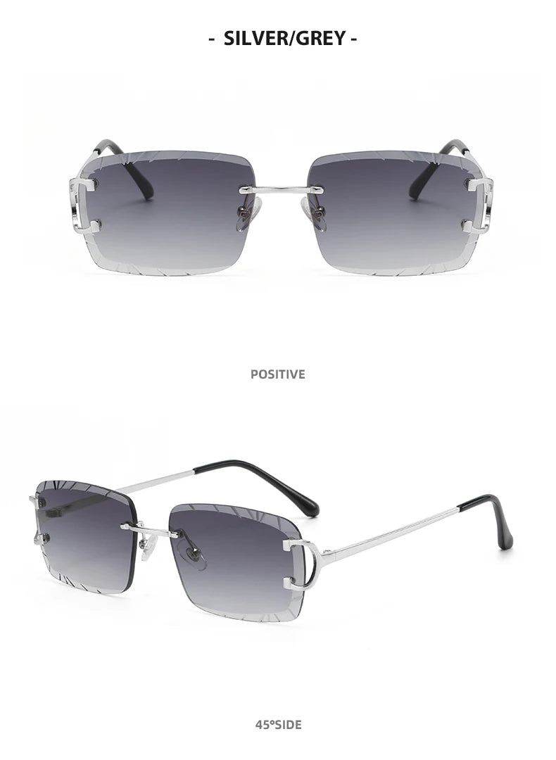 Lunettes de Soleil Carrées Sans Monture Métal — Samara