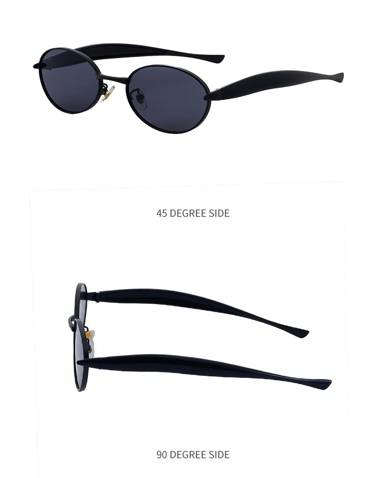 Lunettes de Soleil Ovales Punk Métal — Samara