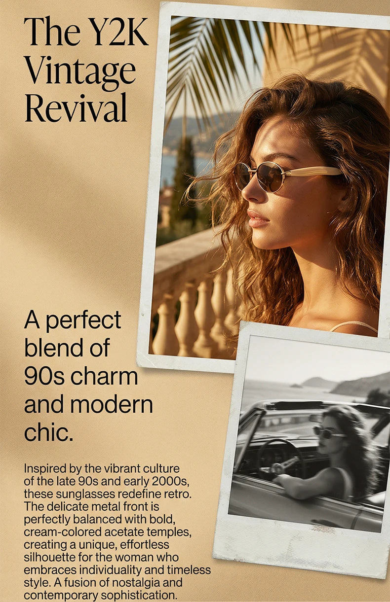 Lunettes de Soleil Ovales Punk Métal — Samara