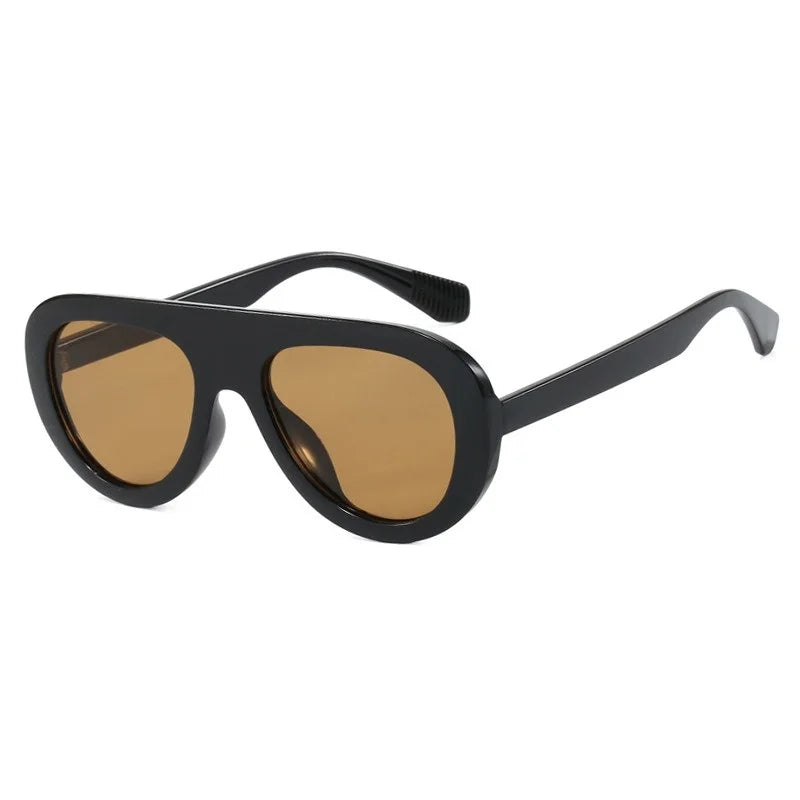 Lunettes de Soleil Rondes Y2K Imprimé Léopard — Samara