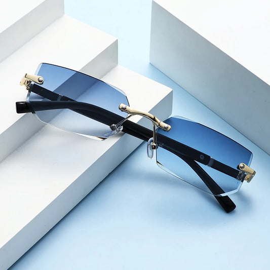 Lunettes de Soleil Sans Monture Rectangulaires — Samara
