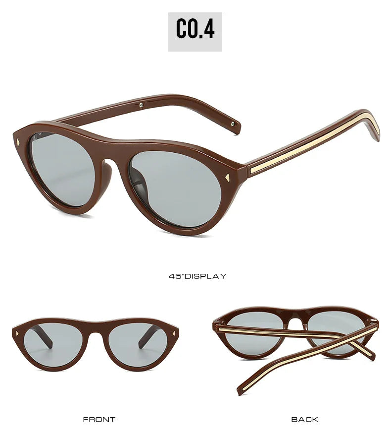 Lunettes de Soleil Œil-de-Chat Vintage à Rivets — Samara
