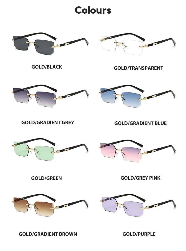 Lunettes de Soleil Sans Monture Rectangulaires — Samara